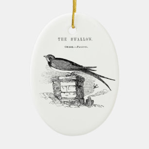 Ornamento De Cerâmica Vintage swallow bird
