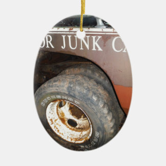 Ornamento De Cerâmica Vintage Tow Truck em dinheiro para cartaz de lixo