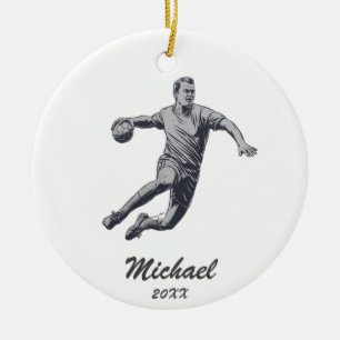 Ornamento De Cerâmica Vintage Trendy Modern Handball Personalizado