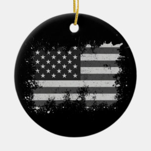 Ornamento De Cerâmica Vintage USA Flag Afastou 4 De Julho Patriótico