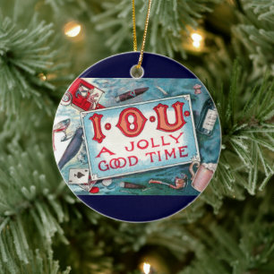 Ornamento De Cerâmica Vintage Vices Party, Jogo Bebendo Fumando