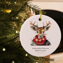 Vintage Watercolor Deer &. Feliz Natal