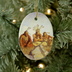 Ornamento De Cerâmica Vintage West, Guardiães War ou Peace pelo NC Wyeth