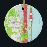 Ornamento De Cerâmica Vintage West Palm Beach & Palm Beach FL Mapa<br><div class="desc">Este é um mapa do vintage de West Palm Beach e de Palm Beach Florida produzido original em 1946.</div>