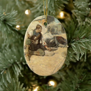 Ornamento De Cerâmica Vintage Western Cowboys, Hopway, NC Wyeth