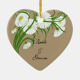 Ornamento De Cerâmica Vintage White Gerber Daisy Flowers