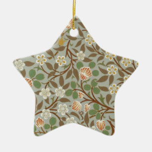 Ornamento De Cerâmica Vintage William Morris Clover Floral Design