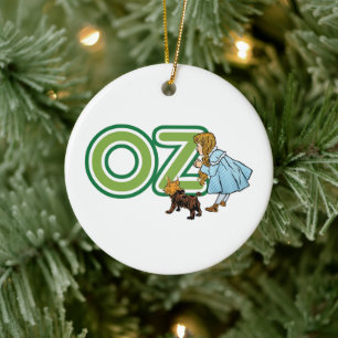 Ornamento De Cerâmica Vintage Wizard of Oz Dorothy Toto com BIG Letters