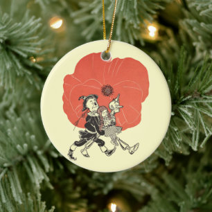 Ornamento De Cerâmica Vintage Wizard of Oz, Dorothy with Poppy Flowers