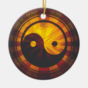 Ornamento De Cerâmica Vintage Yin Yang