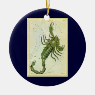Ornamento De Cerâmica Vintage Zodiac, Astrology Scorpio Constelation