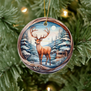 ORNAMENTO DE CERÂMICA VINTAGEM DE NATAL CLÁSSICO 3D
