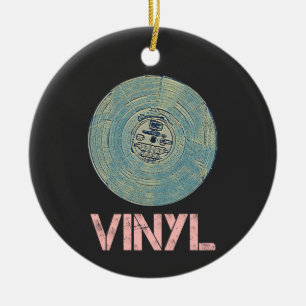 Ornamento De Cerâmica Vinyl Record Retro Disco Vintage Music Design