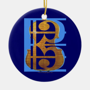 Ornamento De Cerâmica Viola no Clef de alto