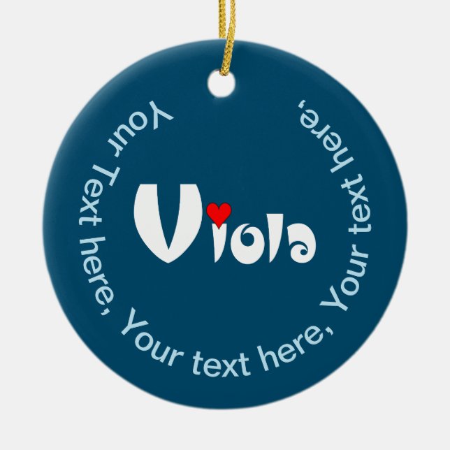 Ornamento De Cerâmica Viola Small Heart (Frente)