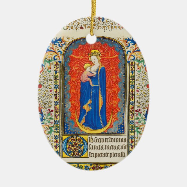 Ornamento De Cerâmica VIRGEM COM FILHO E ÂNGULOS Antopocas Frológicos An (Frente)