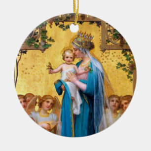 Ornamento De Cerâmica Virgem Maria abençoada, St. Therese a flor pequen