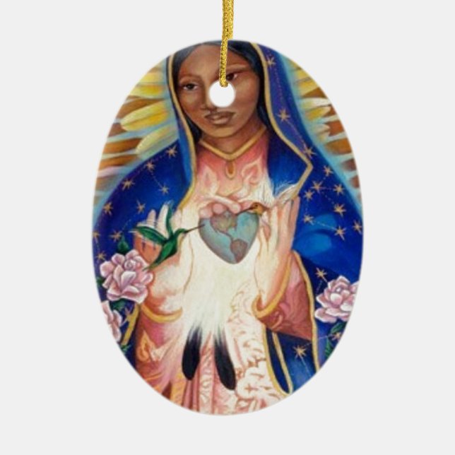 Ornamento De Cerâmica Virgem Maria - nossa senhora Guadalupe (Frente)