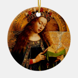 Ornamento De Cerâmica Virgem Maria por Jan van Eyck