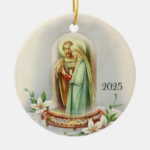 Ornamento De Cerâmica Virgem Maria Tradicional de Noivas Católicas