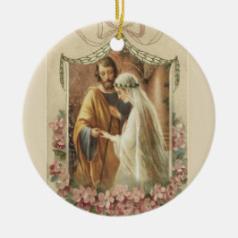 Ornamento De Cerâmica Virgem Maria Tradicional de Noivas Católicas