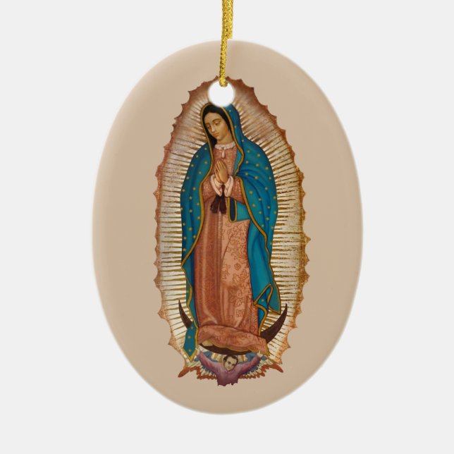 Ornamento De Cerâmica Virgen de Guadalupe (Frente)