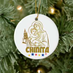 Ornamento De Cerâmica Virgen de la Chinita - Iconic Maracaibo, Venezuela