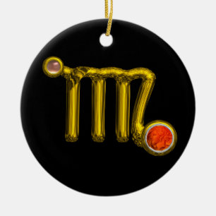 Ornamento De Cerâmica VIRGO ZODIAC BIRTHDAY JOIA AGATE Dourado White