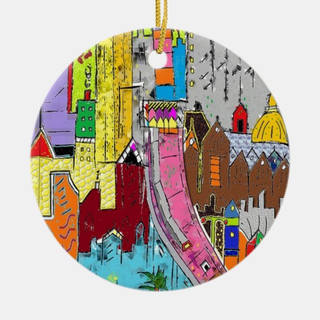 Ornamento De Cerâmica Visão Medellin Colômbia (Frente)