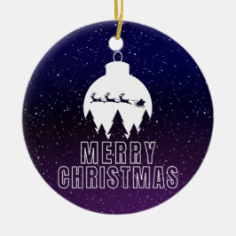 Ornamento De Cerâmica Visão Meia-Noite e Papais noeis