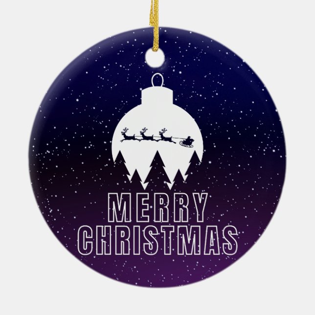 Ornamento De Cerâmica Visão Meia-Noite e Papais noeis (Traseira)