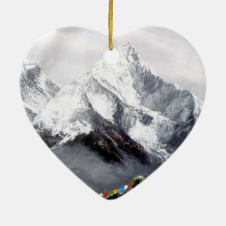 Ornamento De Cerâmica Visão Panorâmica Da Montanha Everest