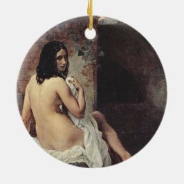 Ornamento De Cerâmica Visão traseira de um couro (Francesco Hayez)