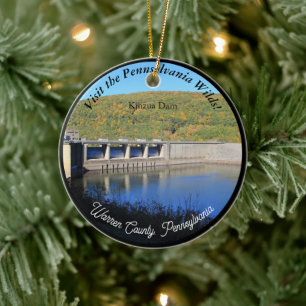 Ornamento De Cerâmica Visite PA Wilds Picturesque Souvenir Kinzua Dam