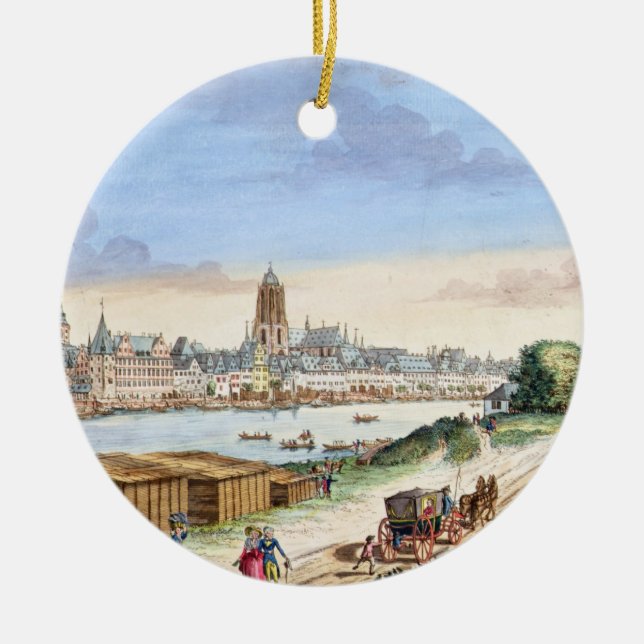 Ornamento De Cerâmica Vista da cidade de Francoforte, enfrentando o sul (Frente)