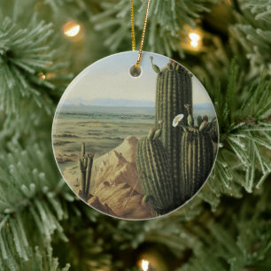 Ornamento De Cerâmica Vista da montanha de Maricopa perto de Rio Gila