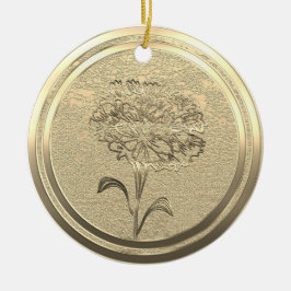 Ornamento De Cerâmica Vista de Férias Douradas