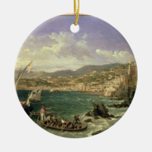 Ornamento De Cerâmica Vista de Genoa, 1854 (óleo em canvas)