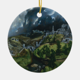 Ornamento De Cerâmica Vista de Toledo, El Greco