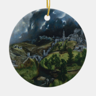 Ornamento De Cerâmica Vista de Toledo por El Greco