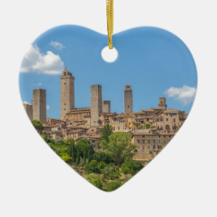 Ornamento De Cerâmica Vista panorâmica de San Gimignano Toscana Itália