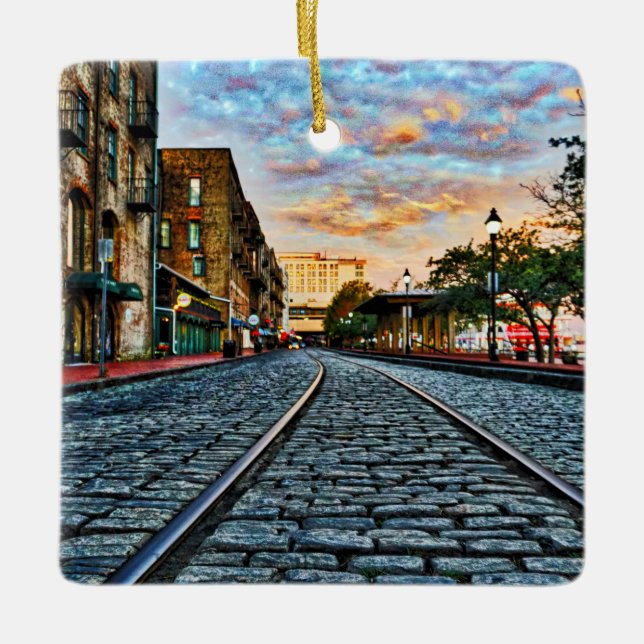 Ornamento De Cerâmica Visualizações de Ruas do Rio (Frente)