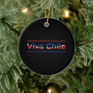 Ornamento De Cerâmica Viva Chile - Arte Orgulhosa de Bandeira Chilena