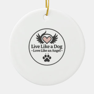 Ornamento De Cerâmica Viva Como um Cão Ame Como um Anjo