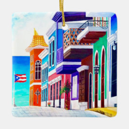 Ornamento De Cerâmica ¡Viva Porto Rico!