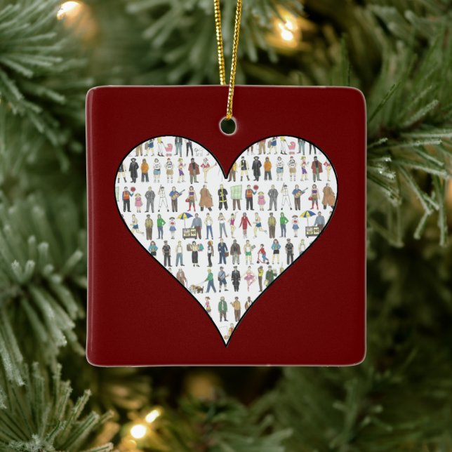 Ornamento De Cerâmica Vizinhos do NYC Nova Iorque Pessoas (Árvore)