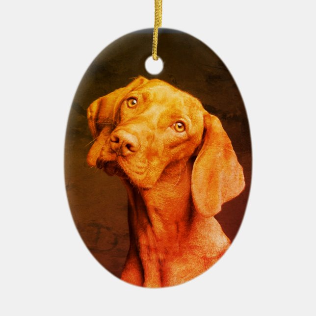 Ornamento De Cerâmica Vizsla (Frente)
