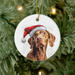 Ornamento De Cerâmica Vizsla Cão Natal Personalizado