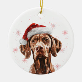 Ornamento De Cerâmica Vizsla Dog Christmas Personalized
