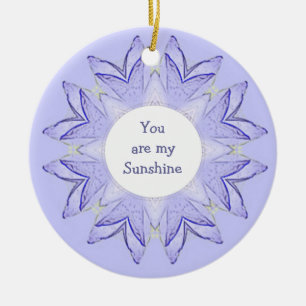 Ornamento De Cerâmica "Você é o meu Sol!" Aquarela de Cotação de Amor